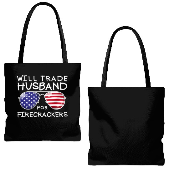 Will Trade Husband For Fireworks Funny 4th Of July Tote Bags (AOP)