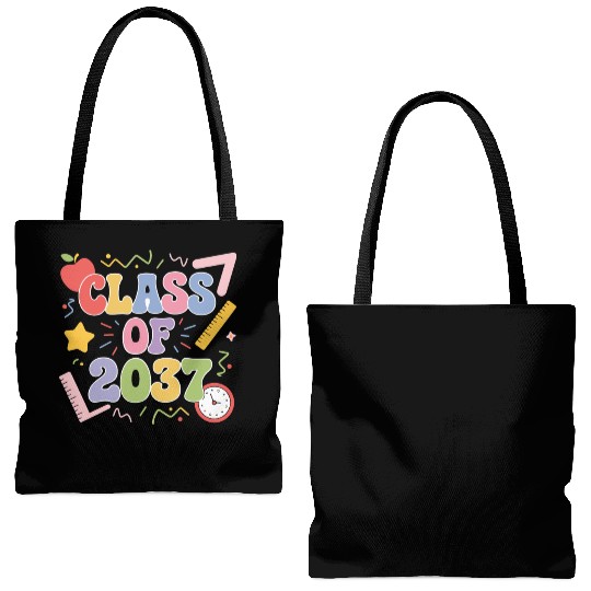 Class of 2037 Grow With Me, Funny back to school Tote Bags (AOP)