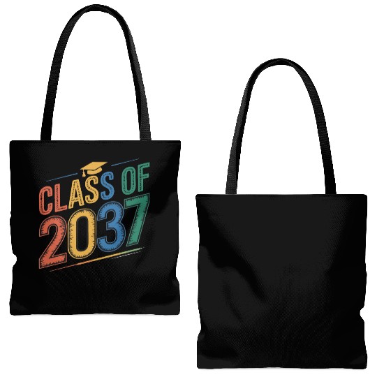Class of 2037 Grow With Me, Funny back to school Tote Bags (AOP)