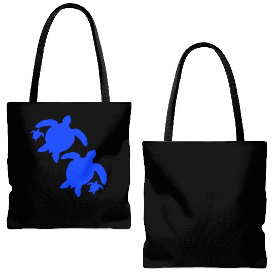 Water turtle family 2 children parents mom dad Tote Bags (AOP)