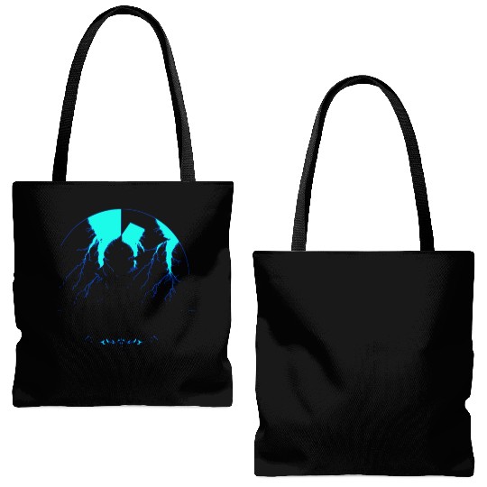Royal Blue Lightning shadow Tote Bags (AOP)