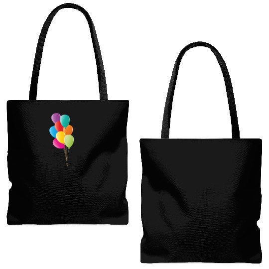 Girl with Colorful Balloons Tote Bags (AOP)