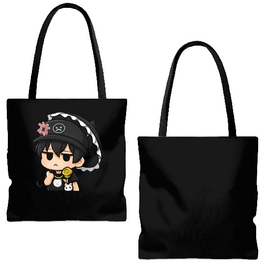 Chibi Joneda Angry Tote Bags (AOP)