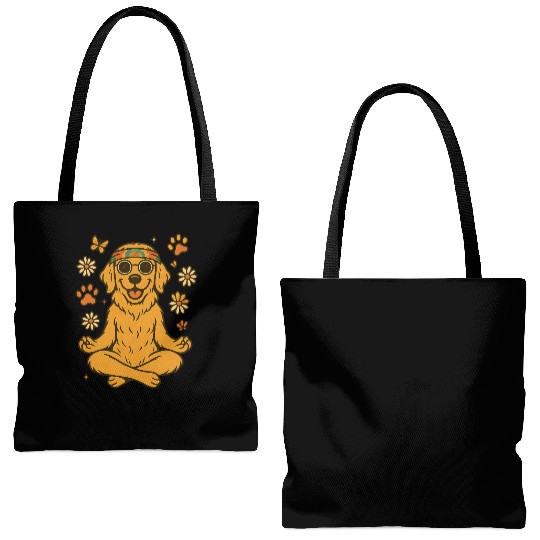 Peaceful Golden Retriever – Boho Vibes Tote Bags (AOP)