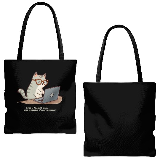 Keyboard Warrior Cat Tote Bags (AOP)