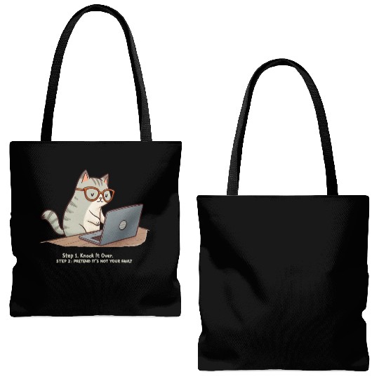Keyboard Warrior Cat Tote Bags (AOP)