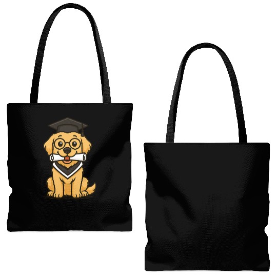 Graduation Golden Retriever Smart Dog Tote Bags (AOP)