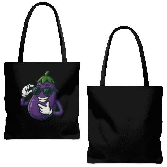 Cool eggplant vegetable design with sunglasses car Tote Bags (AOP)