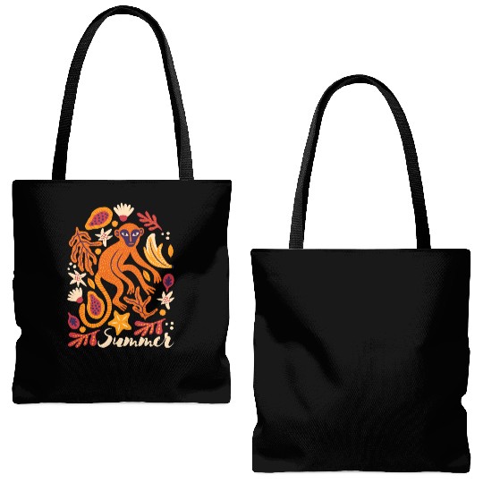 Tropical Monkey Summer Tote Bags (AOP) Design