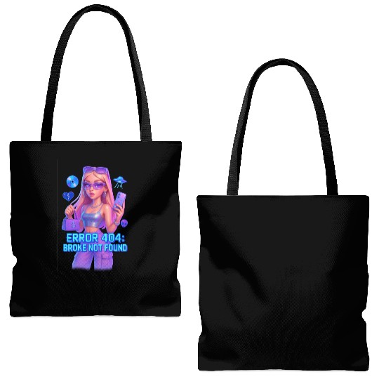 Y2K Rich Girl - ERROR 404 Bold Aesthetic Tote Bags (AOP)