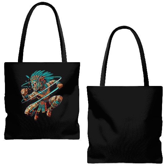 Aztec Warrior - Inca Maya Mayans Tote Bags (AOP)