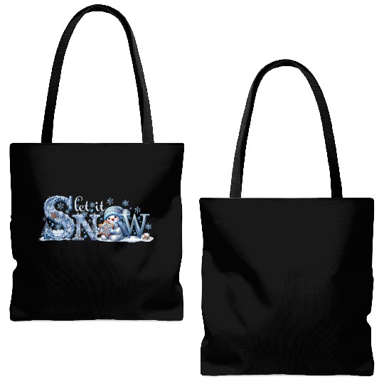 Let it Snow Tote Bags (AOP), Winter Lover Snowman Tote Bags (AOP)
