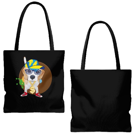 Cool Hip-Hop Beagle with Sunglasses & Style Tote Bags (AOP)