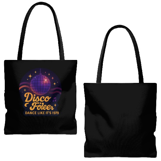 Disco Foiler 1970s Dance Tote Bags (AOP)