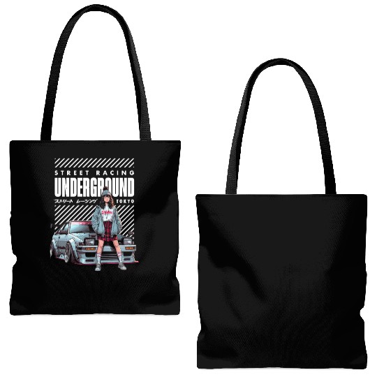 Japanese Underground Street Racing - JDM Car Tote Bags (AOP)
