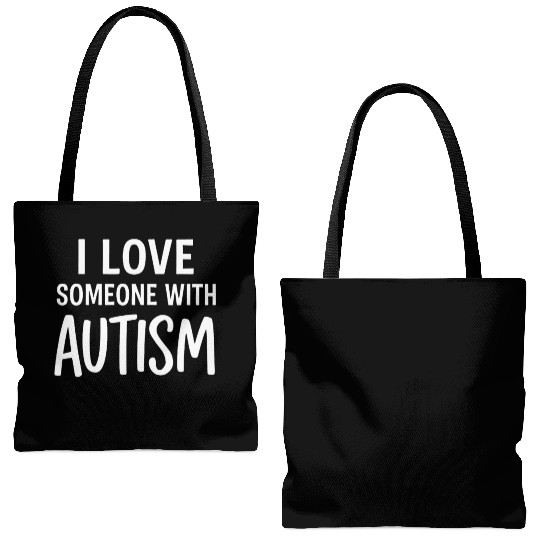 I Love Someone With Autism Tote Bags (AOP)