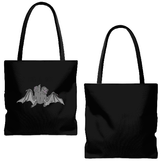 Whimsical Double Headed Bat Illustration Tote Bags (AOP)