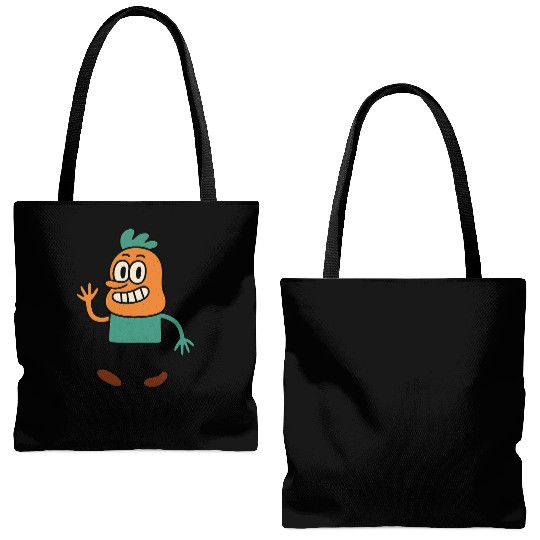 Whimsical Carrot Character Illustration Tote Bags (AOP)