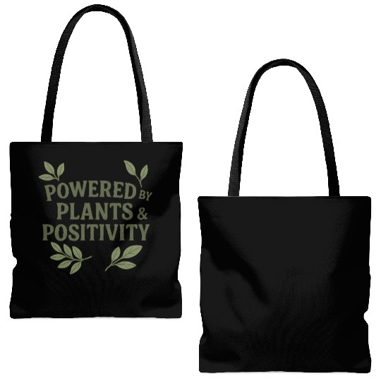 Empowering Plants and Positivity Motif Tote Bags (AOP)