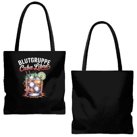 Blutgruppe Cuba Libre Cocktail Bartender Tote Bags (AOP)