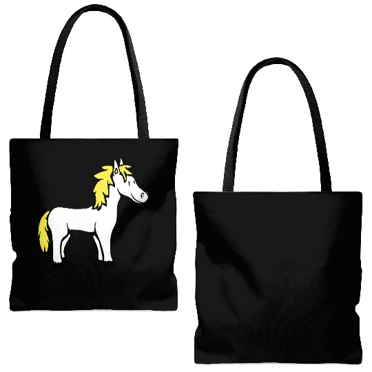 Horse Sweet Pony Foal Horse Girl Cute Comic Fun Tote Bags (AOP)