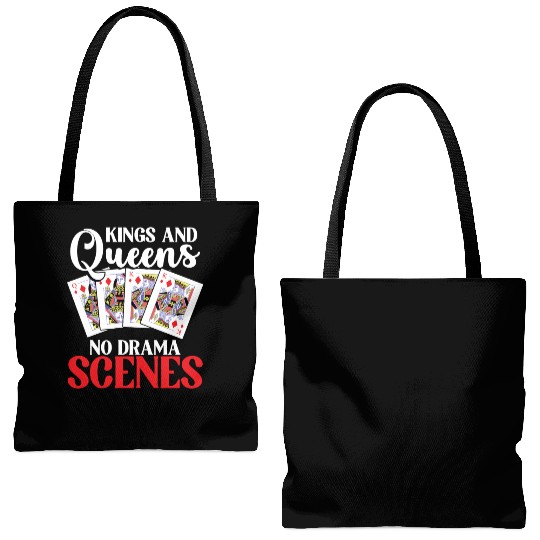 Pinochle Trick Taking Game Drama King Queen Tote Bags (AOP)