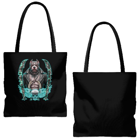 Neon Pitbull with Punk Armor Tote Bags (AOP)