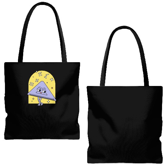 Playful Math Triangle Character Tote Bags (AOP)