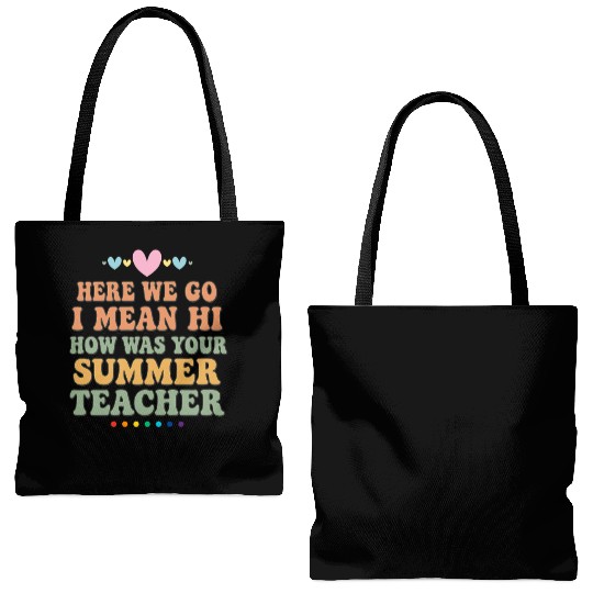Summer Teacher Appreciation Quote Design Tote Bags (AOP)