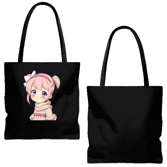 Kawaii Pastel Girl Illustration Tote Bags (AOP)