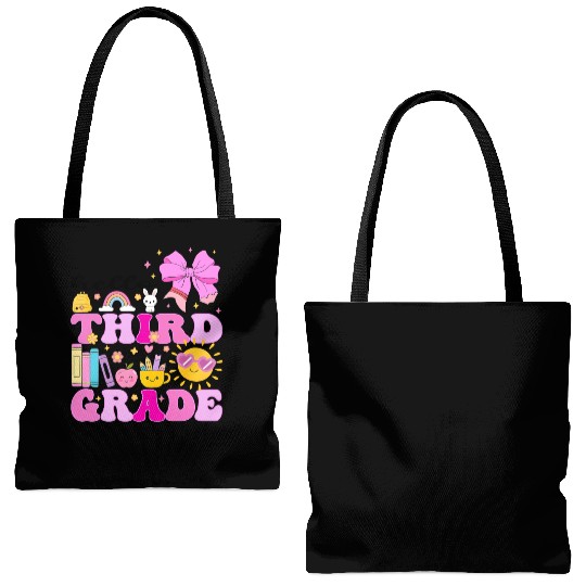 Hello Third Grade, Preppy Back to School Tote Bags (AOP)