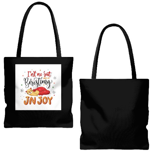 Festive Cat Joy Christmas Design Tote Bags (AOP)