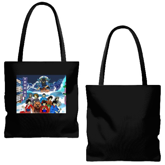 Mythical Samurai Wolf Theater Tote Bags (AOP)