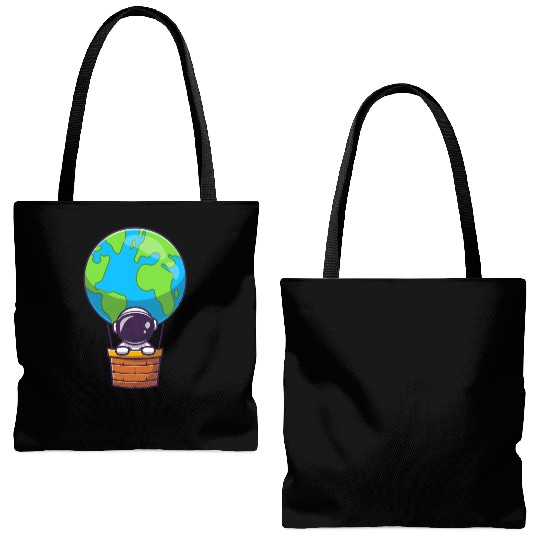 Earth Balloon Illustration Tote Bags (AOP)