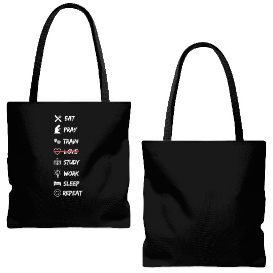 No Time for Love – Work, Gym & Money Motivational Tote Bags (AOP)