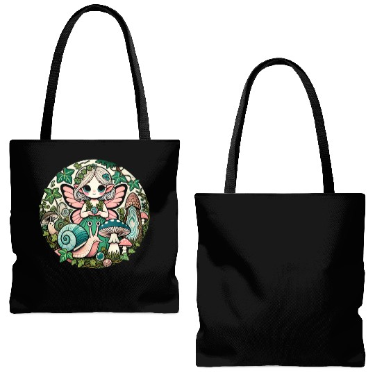 Enchanted Forest Fairy Illustration Tote Bags (AOP)