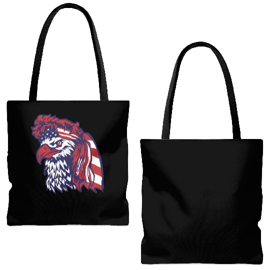 Patriotic Eagle with American Flag Accents Tote Bags (AOP)