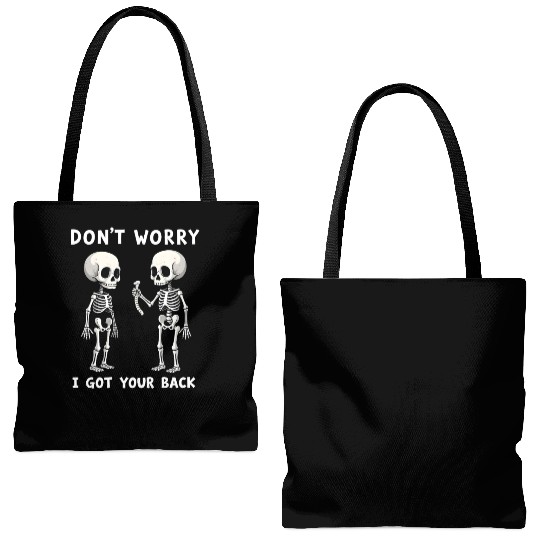 Don't Worry I Got Your Back Skeleton  Tote Bags (AOP)
