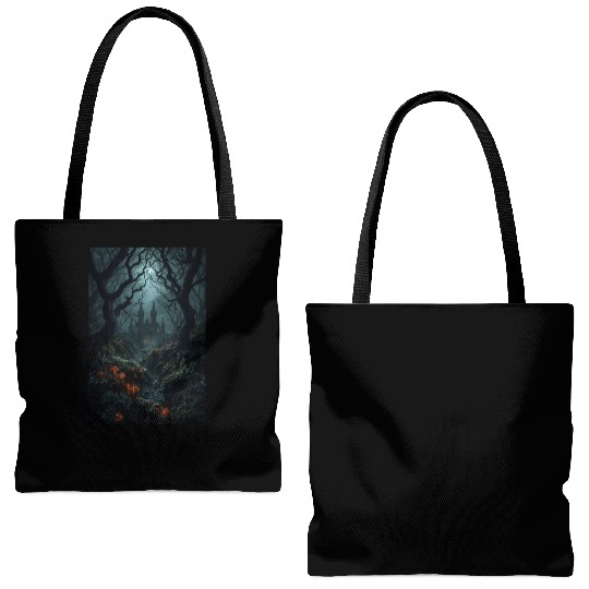 Enchanted Forest with Haunted Castle Tote Bags (AOP)