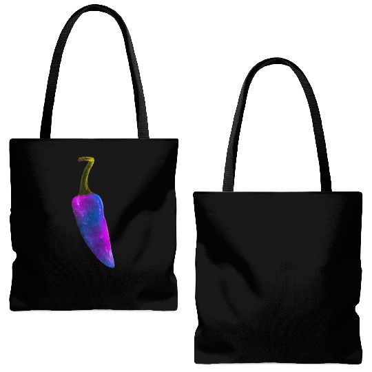 Galaxy Themed Chili Pepper Design Tote Bags (AOP)