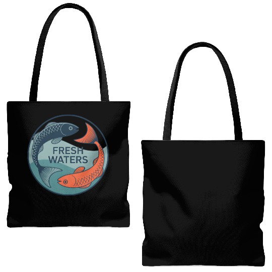 Fresh Waters Koi Fish Artwork Tote Bags (AOP)