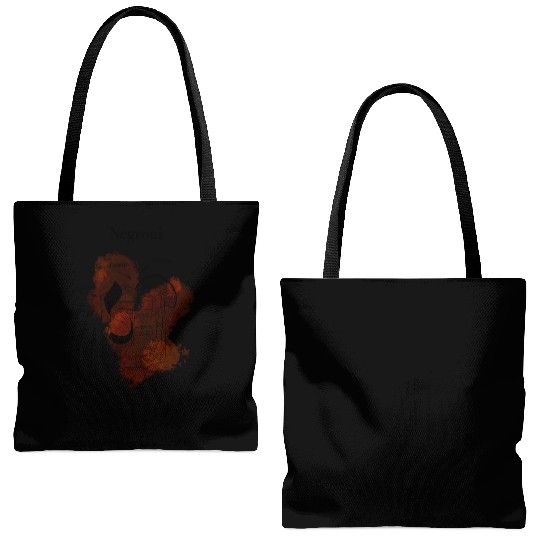 Negroni Cocktail Illustration Classic Hand-Drawn Tote Bags (AOP)