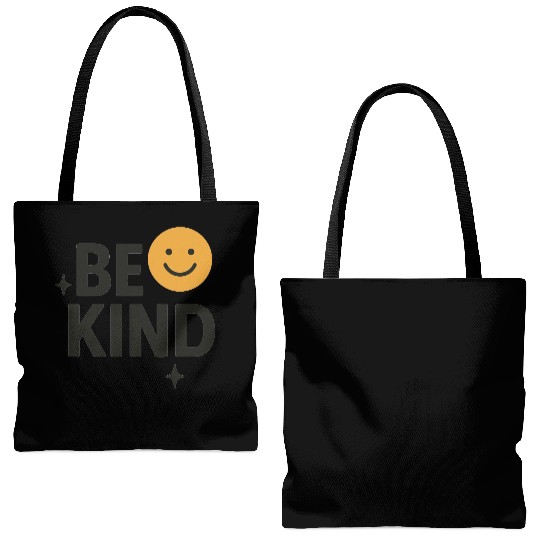 Positive Vibes Be Kind Smile Design Tote Bags (AOP)