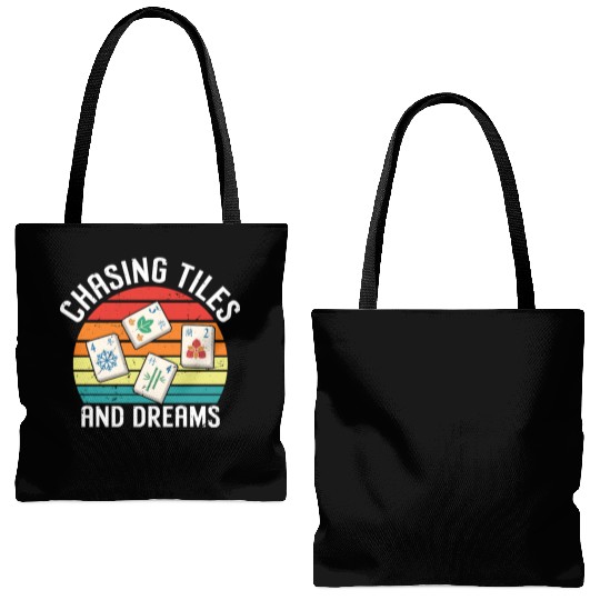 Retro Mahjong Gamer Tote Bags (AOP)