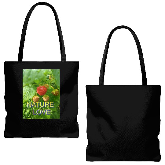 Vivid Raspberry and Greenery Nature Design Tote Bags (AOP)