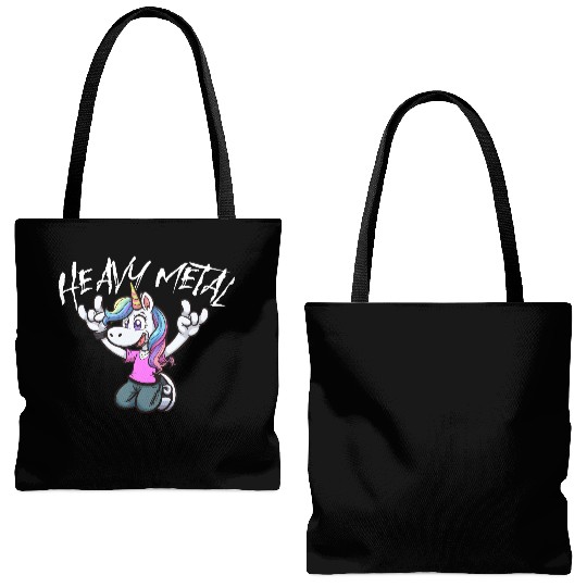 Vibrant Unicorn Rock Hand Design heavy Metal Tote Bags (AOP)