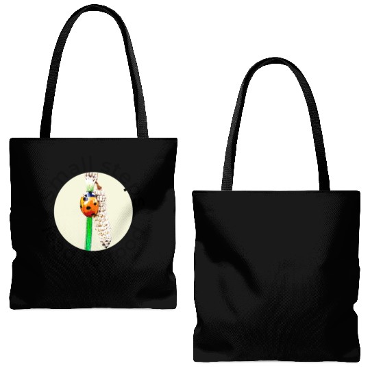 Small Steps Lead to Food – Ladybug Art Tote Bags (AOP)