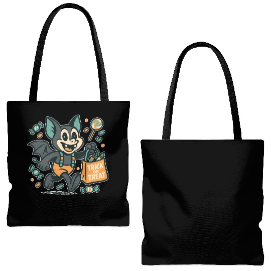 Halloween Bat Costume Playful Illustration Tote Bags (AOP)