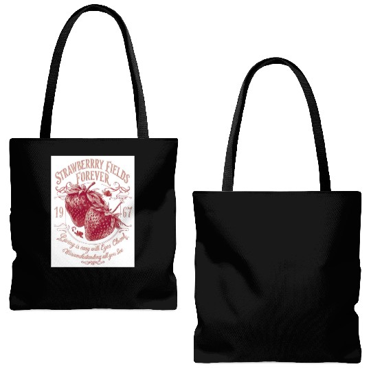 Strawberry Fields Forever Vintage Design Tote Bags (AOP)