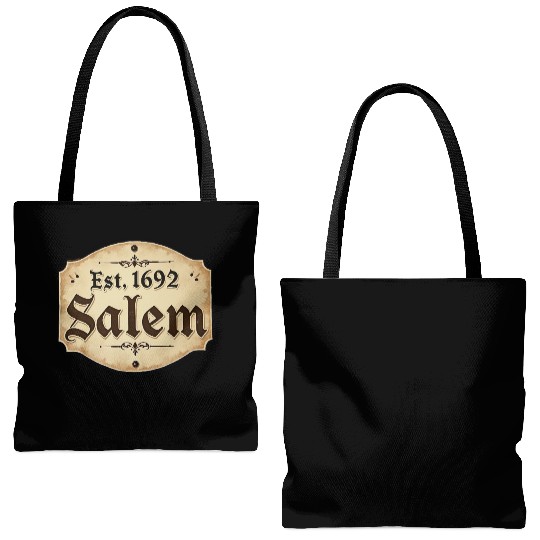 Vintage Salem Establishment Logo Design Tote Bags (AOP)